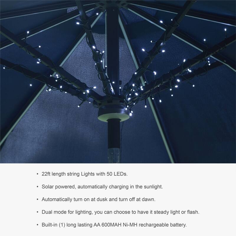 Glitzhome Outdoor Solar String Light with 50 LEDs/100LEDs