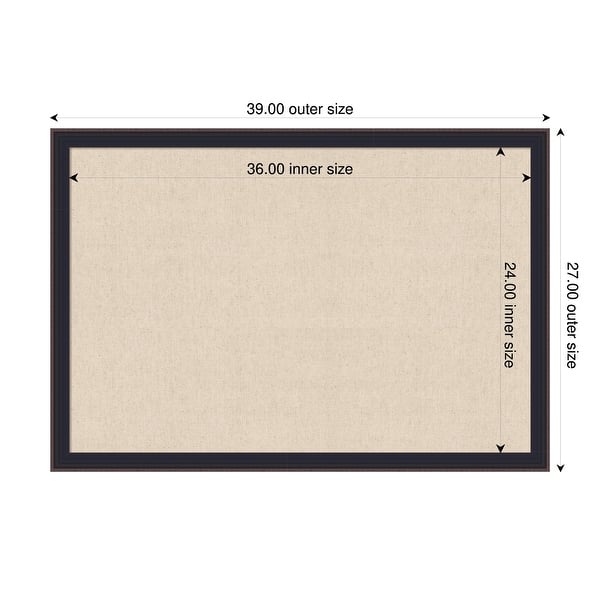 dimension image slide 51 of 91, Amanti Art Framed Fabric Pinboard Natural Linen Printed Bulletin Board