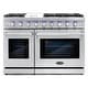 preview thumbnail 1 of 11, Cosmo 48 in. Double Oven Gas Range with 6 Sealed Burners and 6.8 cu. ft. Cosmo Capacity Convection Main Oven in Stainless Steel