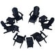 preview thumbnail 77 of 85, Vineyard HIPS Outdoor Folding Eco-Friendly All Weather Seashell Adirondack Chairs (12-Piece Conversation Set)