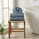 preview thumbnail 140 of 193, Linery & Co. Cotton Diamond Waffle Texture Bath Towels. 6 Piece Set - Blue