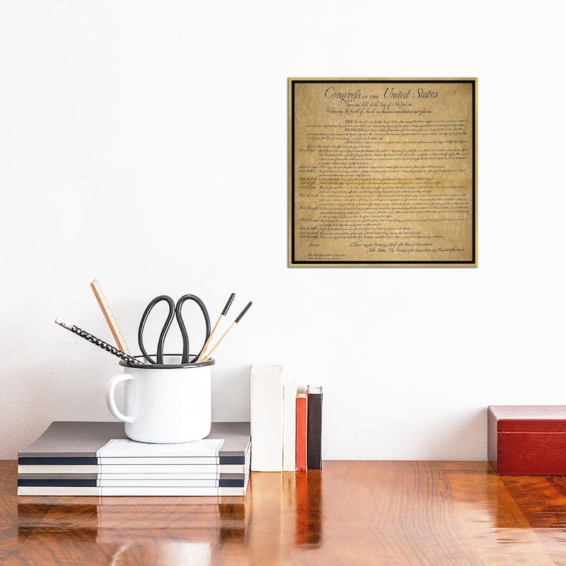 iCanvas "The Bill Of Rights, 1789" by Unknown Framed Canvas Print