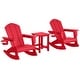 preview thumbnail 25 of 58, Laguna Kids Outdoor Poly Adirondack Rocking Chair with Side Table 3-Piece Set Red