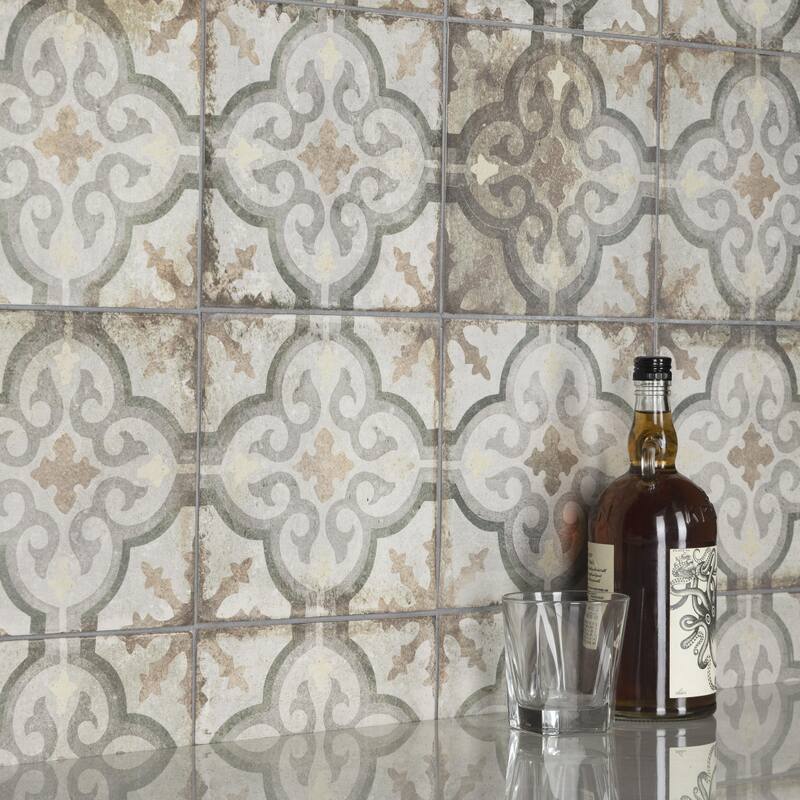 Merola Tile D'Anticatto Decor Palazzo 8-3/4" x 8-3/4" Porcelain Floor and Wall Tile