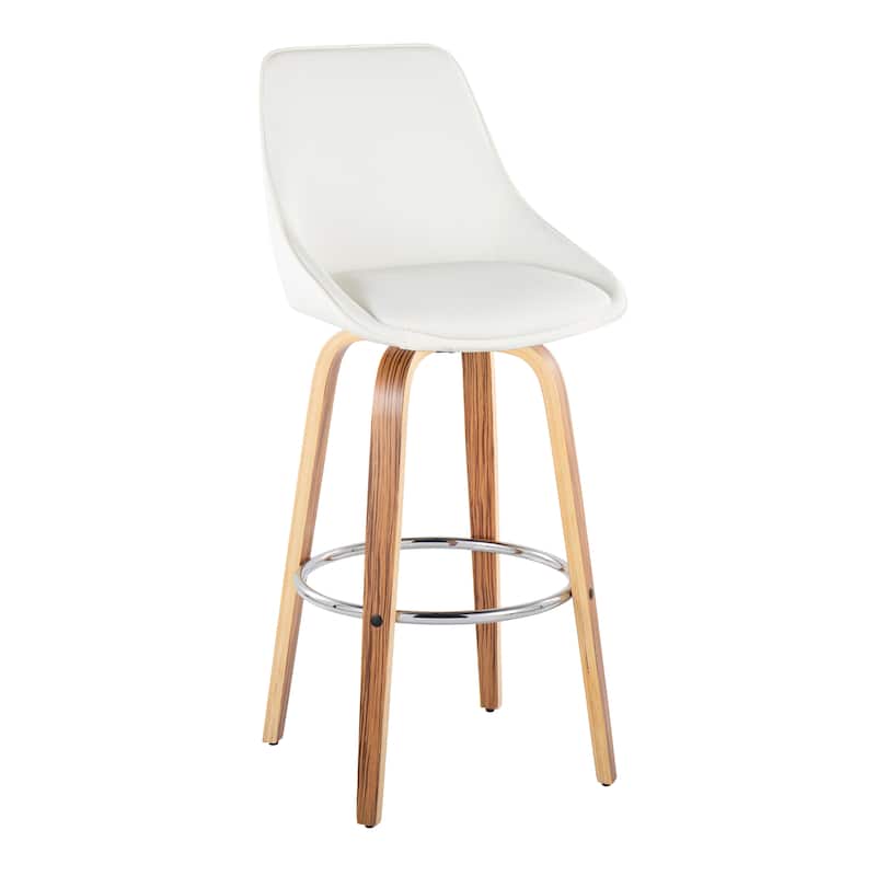 Carson Carrington Alba 30" Fixed-Height Bar Stool with Bent Wood Legs & Round Footrest (Set of 2)