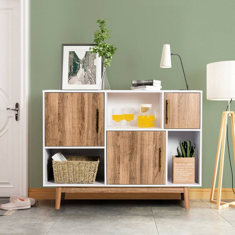 Gymax Sideboard Storage Cabinet w/Storage Compartments Buffet TV Stand - See Details