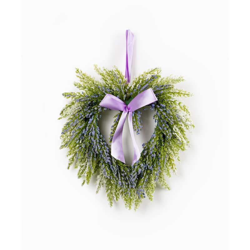 Lavender Heart Wreath (Set of 2) - Purple