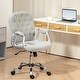 preview thumbnail 7 of 7, Teddy Fleece Home Office Chair, Upholstered Vanity Chair with Armrests, Swivel Rolling Chair with Adjustable Height - N/A