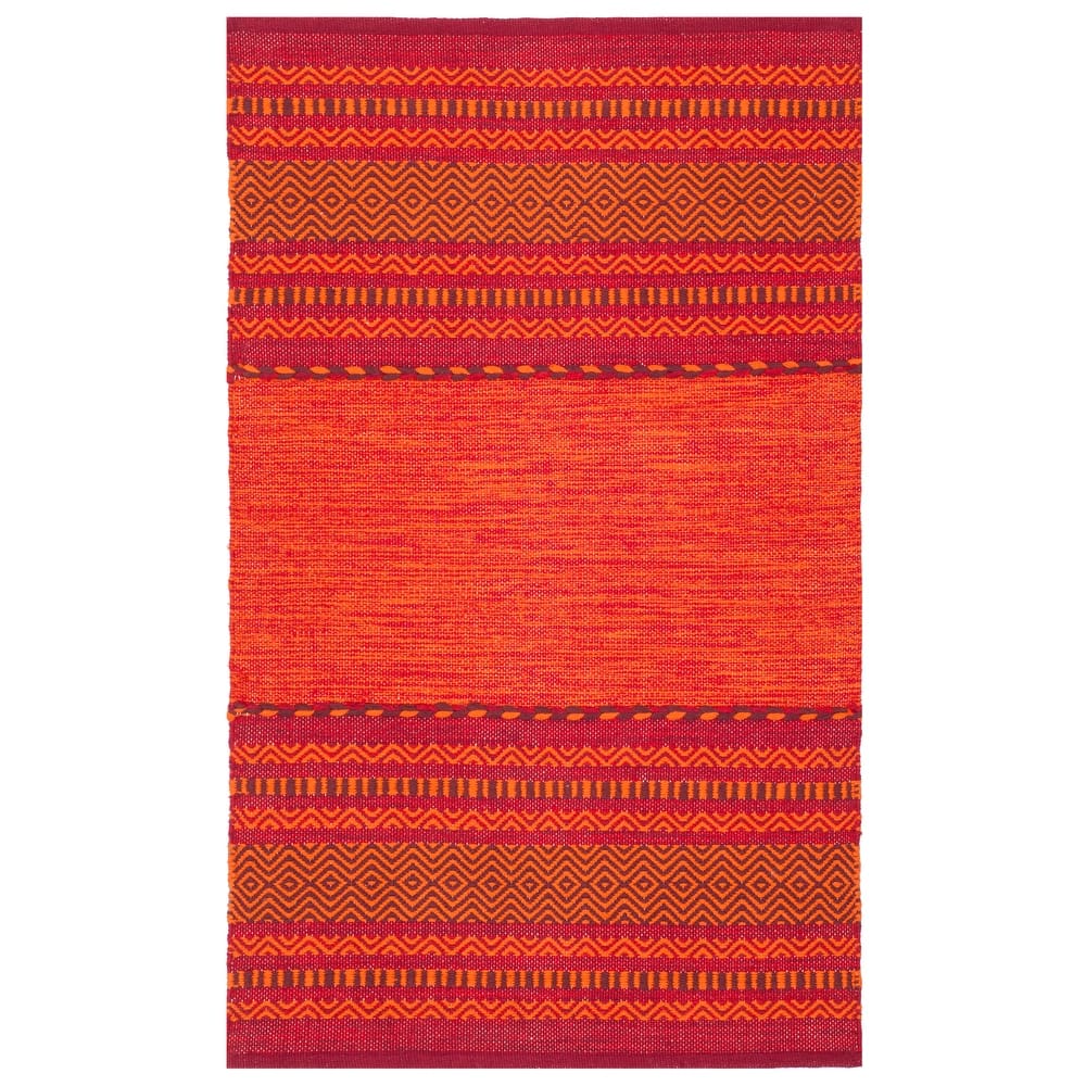 SAFAVIEH Handmade Montauk Carisbrooke Boho Stripe Cotton Flatweave Rug