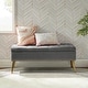 preview thumbnail 73 of 137, HULALA HOME Neptunus Modern 45.5" W Velvet Bedroom Storage Bench for End of Bed with Nailhead Trim