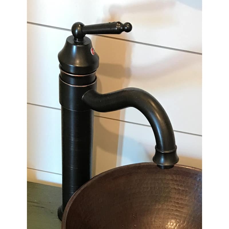 13" Single Handle Vessel Faucet in Oil Rubbed Bronze by SimplyCopper - 13" x 10" x 8"