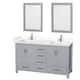 Option Gray / White Cultured Marble Top / Brushed Chrome