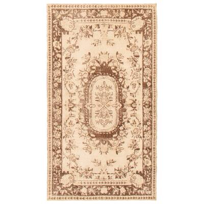 ECARPETGALLERY Hand-knotted Antalya Vintage Cream Wool Rug - 3'10 x 6'10