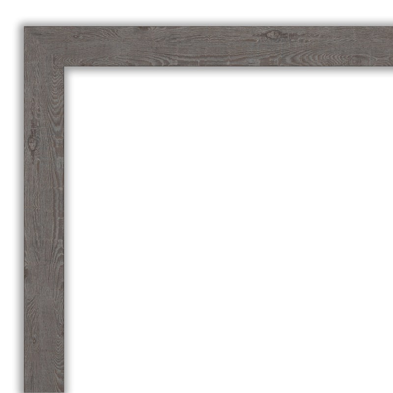 Beveled Bathroom Wall Mirror - Rustic Plank Grey Narrow Frame