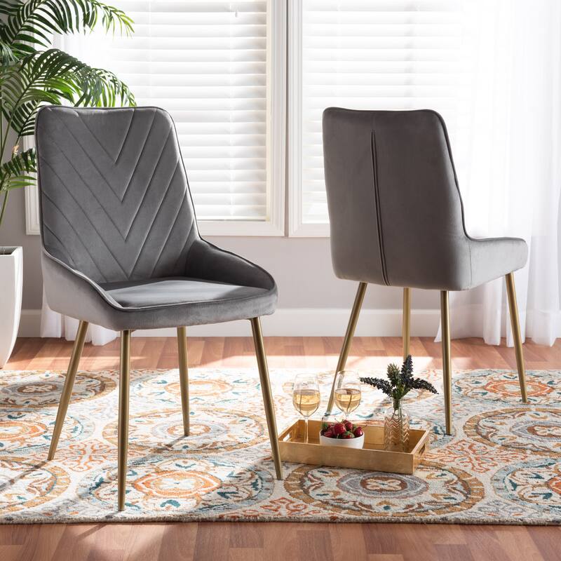 Priscilla Contemporary Glam and Luxe Velvet Dining Chair Set (2PCs)