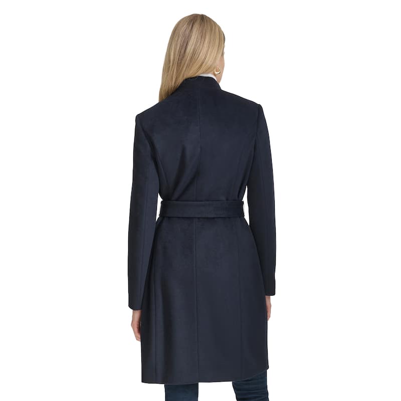 Cole Haan Double-Breasted Wool Blend Coat