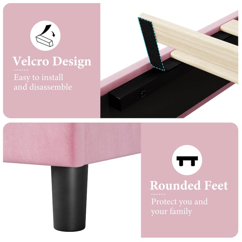 Heavy-Duty Full Platform Bed Frame with Strong Wood Slats