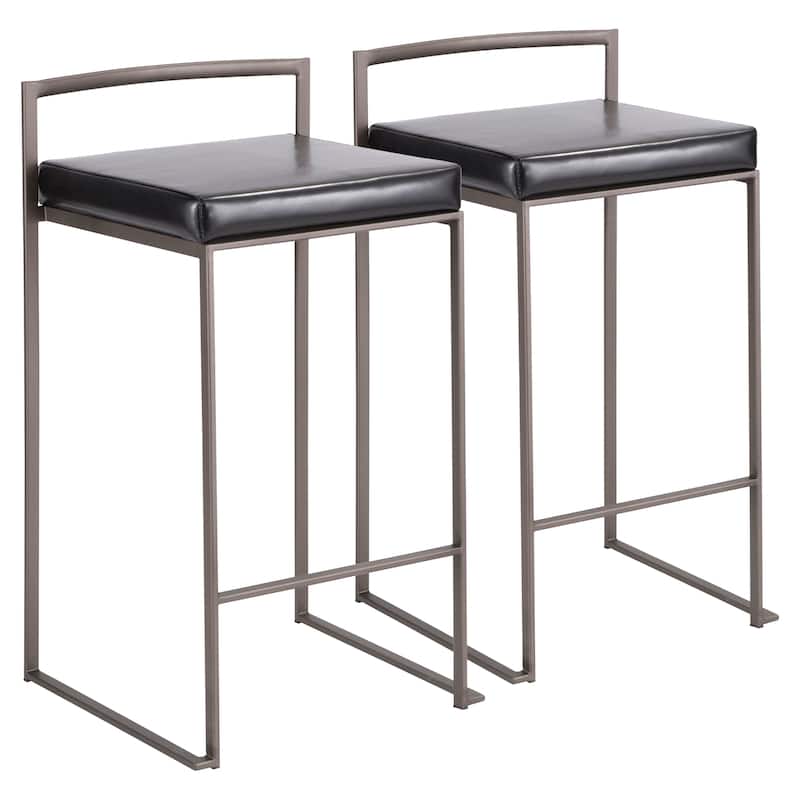Carbon Loft Forrest Industrial Antique Stackable Counter Stool (Set of 2)