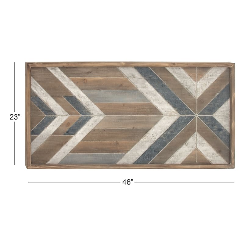 Multi Colored Wooden Handmade Southwestern Geometric Home Wall Decor