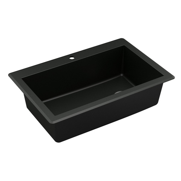 Karran Drop-In Quartz Composite 1-Hole Single Bowl Kitchen Sink - 33" x 22" x 9"
