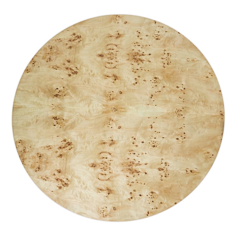 Gianna Transitional Burl Wood Round Dining Table by Sevita, 60" D x 60" W x 30" H - 60"D x 60"W x 30"H