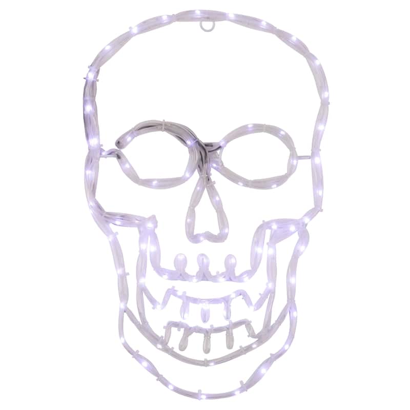 18" Lighted Skull Window Silhouette Halloween Decor