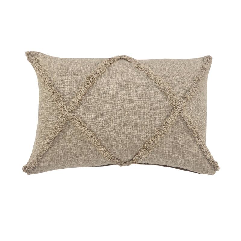 Boho Distressed Diamond Cotton Throw Pillow