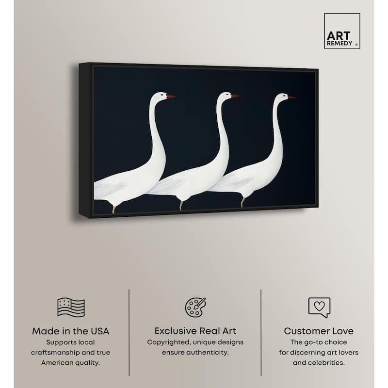 Trio of Swans Canvas by Art Remedy