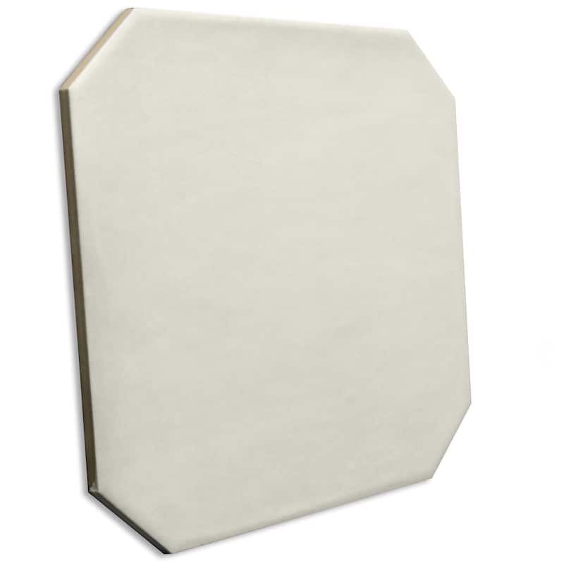 Merola Tile Laverton Octagon Nieve with Taco Grafito 7-7/8" x 7-7/8" Porcelain Floor and Wall Tile