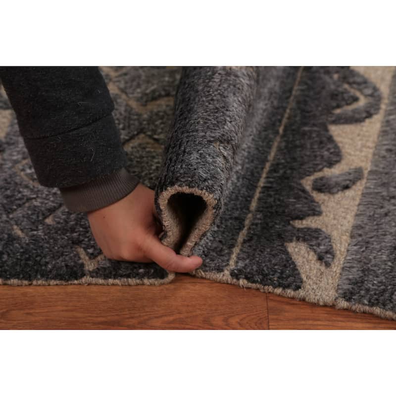 Moroccan Oriental Foyer Rug Hand-Knotted Grey Wool Carpet - 2'0"x 3'0"