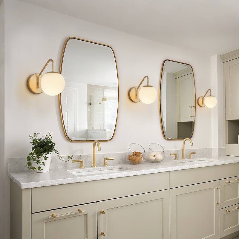 1-Light Modern Wall Sconce with Frosted Globe Glass Shade