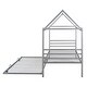 preview thumbnail 8 of 10, Silver Twin Size Metal House Shape Platform Bed With Trundle