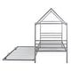 preview thumbnail 6 of 10, Twin Size Metal House-Shaped Platform Bed with Trundle, Stylish Design and Extra Guest Sleeping Space, Silver