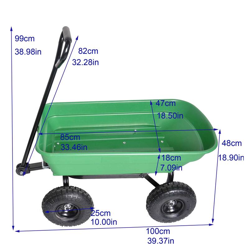 Steel Garden Cart with Wheels