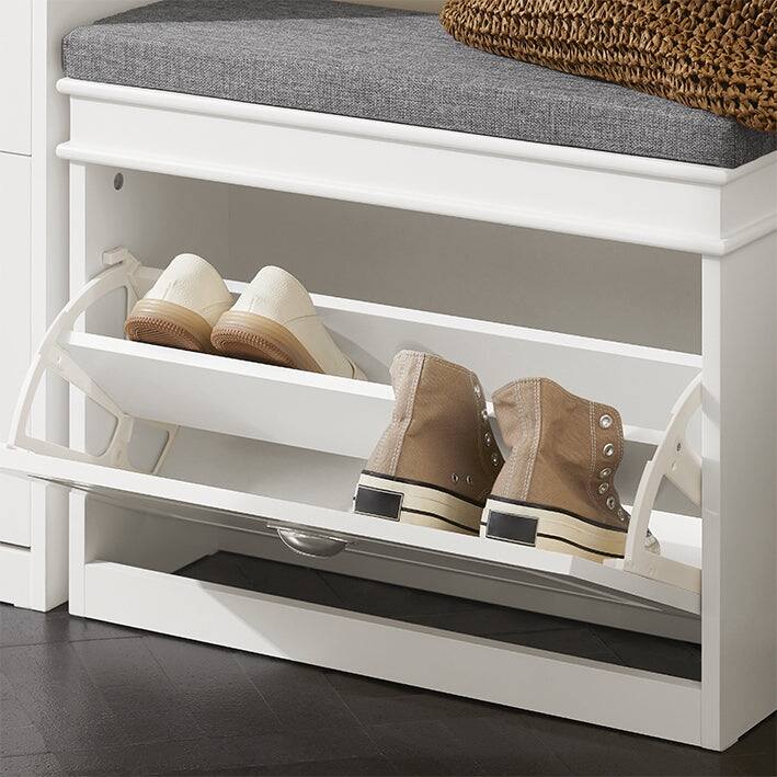 SoBuy FSR82-L-W, Hallway Shoe Bench Storage Cabinet With Flip-Drawer