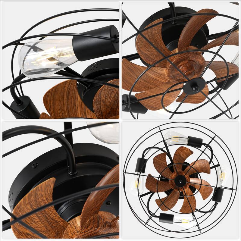 Bella Depot 20" Indoor Flush Mount Ceiling Fan with Light and Remote