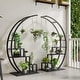 preview thumbnail 4 of 3, Metal Plant Stand 5 Tier Half Moon Shape set of 2