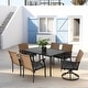 preview thumbnail 1 of 4, Outdoor Wicker Furniture Set with 2 Cushions Swivel Rocker Chairs Brown+Gray