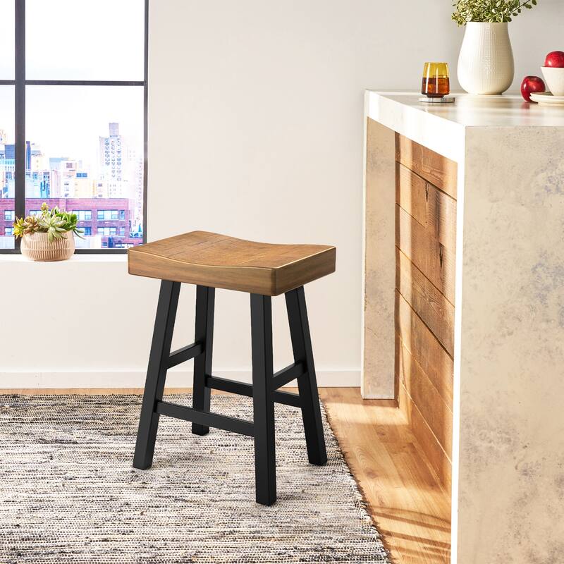 Solid Wood Modern Midnight Bar Stool Set of 2