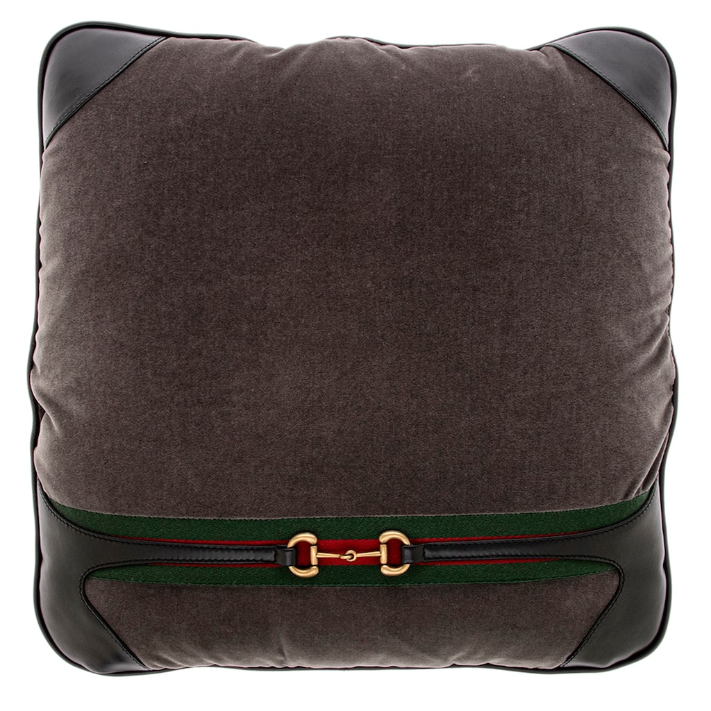 Gucci Velvet Horsebit Throw Pillow - 16.5 x 16.5 in