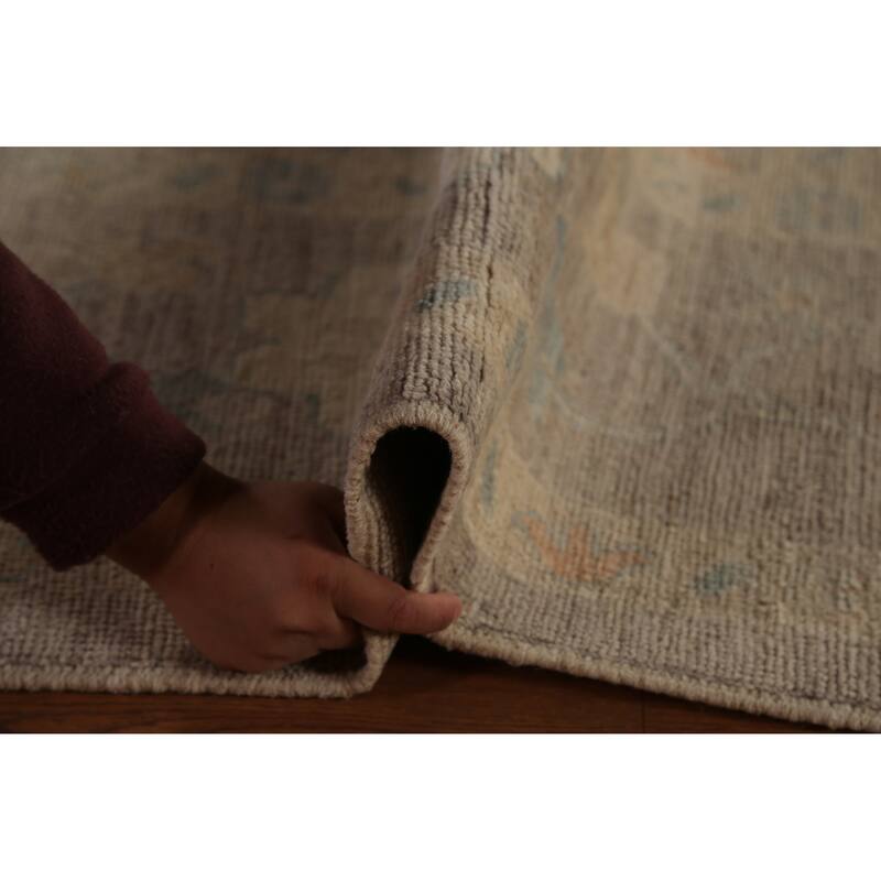 Earth Tone Oushak Vegetable Dye Turkish Area Rug Handmade Wool Carpet - 9'4"x 11'8"