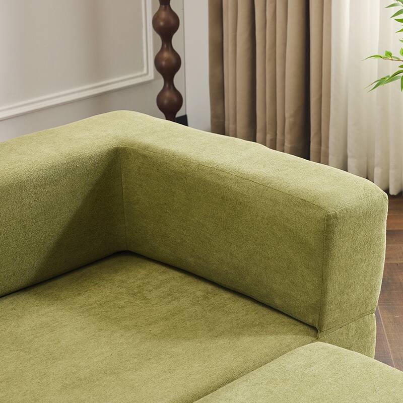 79.14" Ebern Designs Convertible Sectional Sofa Couch with 3 Ottomans