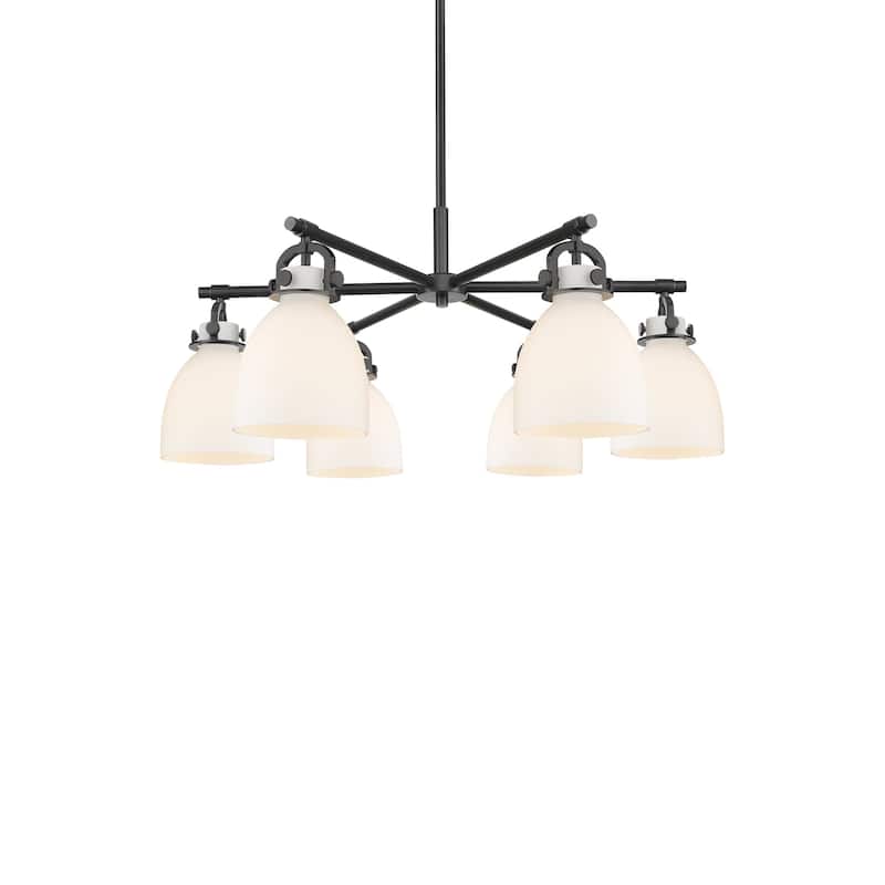 Innovations Lighting 410-6CR-16-26 Newton Bell Chandelier Newton Bell - Matte Black / White