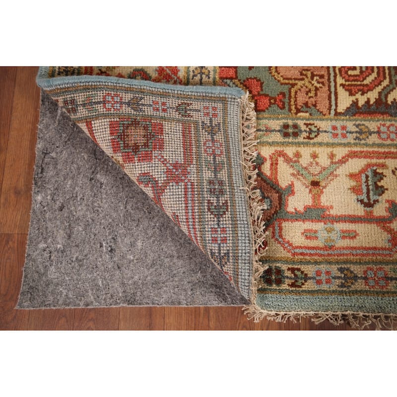 Light Blue Heriz Serapi Area Rug Handmade Wool Carpet - 7'9"x 9'11"