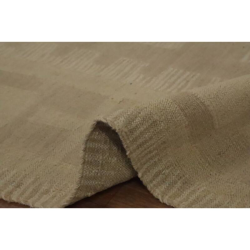 Hand Woven Oriental 100% Wool Carpet Southwestern Tribal Beige & Ivories Kilim Area Rug - 8' 0'' X 4' 8''