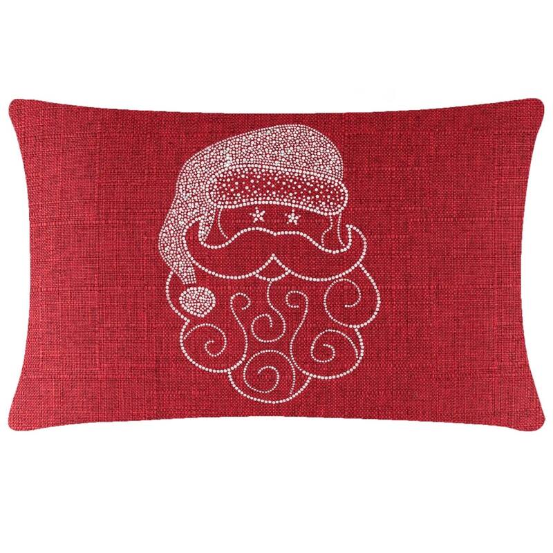 Sparkles Home Santa Rhinestone Pillow - Red - 14 x 14