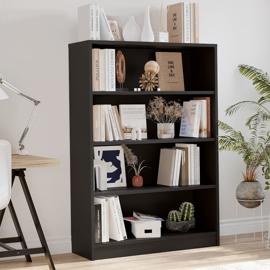 4 Shelf boockase Display Bookcase Freestanding Wooden Bookshelves for Home Office Living Room,48 Inch Height