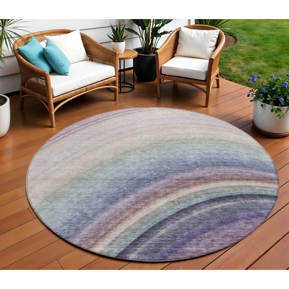 HomeRoots Abstract Transitional Rectangle Outdoor Rug