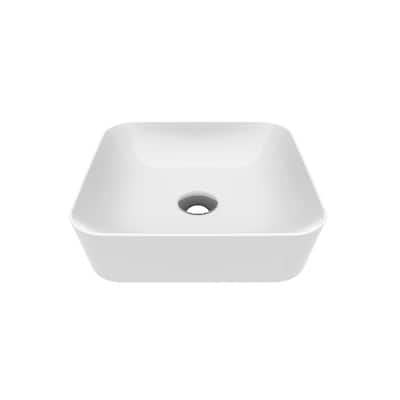 WS Bath Collections Ultra UL 040 Ultra 15-11/16" Square Ceramic Vessel