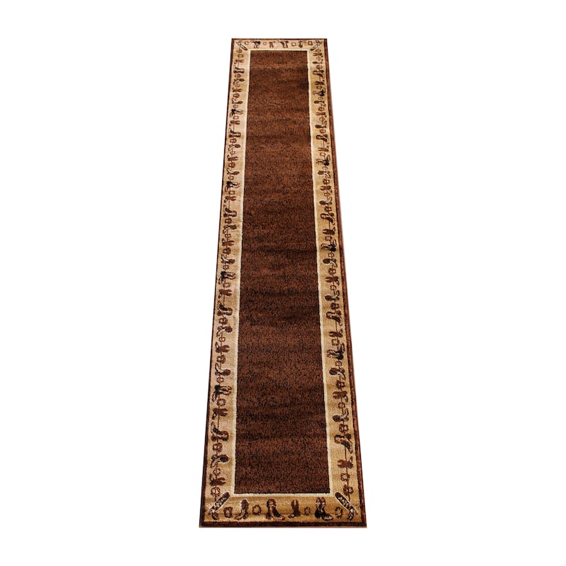 Western Style Cowboy Boot Olefin Indoor Area Rug - 2' x 11'